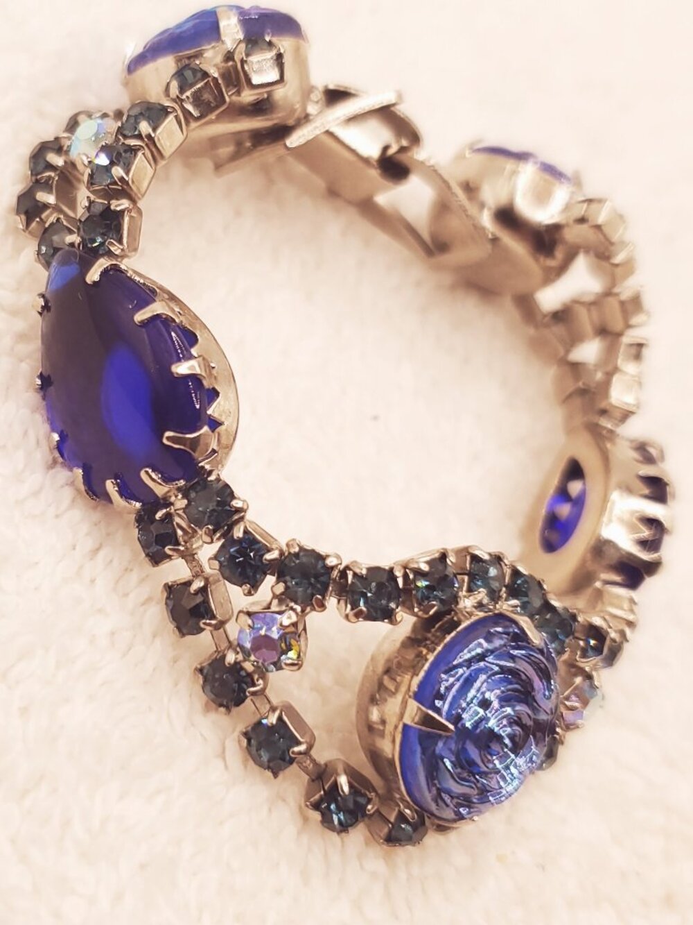 1 Blue Gem Stone Bracelet, item # B-1506 ,.  wt. 23 grams - Picture 11 of 13